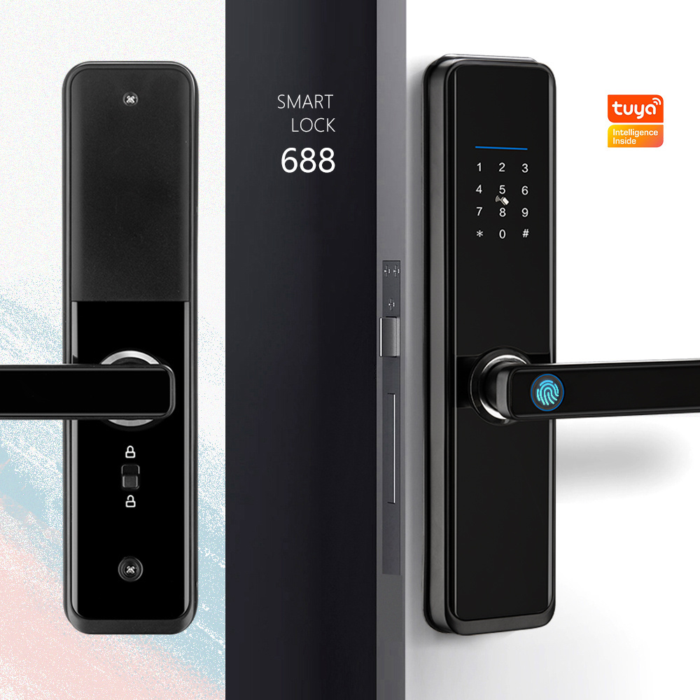 Waterproof Smart lockWIFI APP Smart Door Lock Aluminum Fingerprint Inside Digital Handle Keyless Tuya Smart Lock