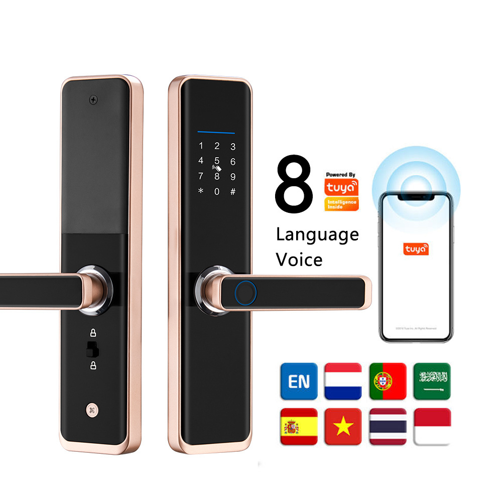 Waterproof Smart lockWIFI APP Smart Door Lock Aluminum Fingerprint Inside Digital Handle Keyless Tuya Smart Lock