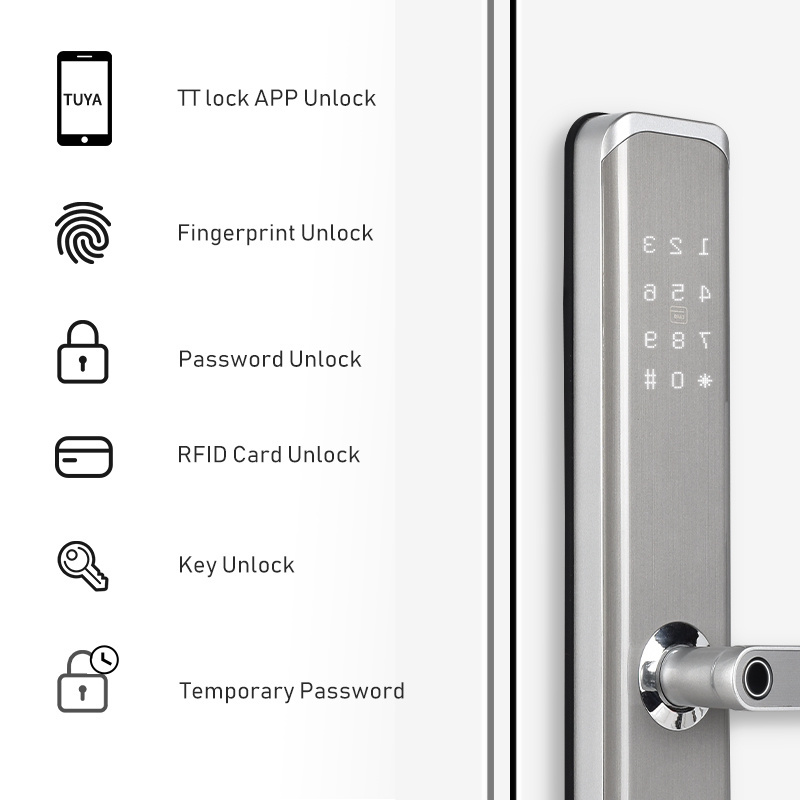 Cheap Keyless Intelligent Airbnb Security Digital Password Fingerprint Smart Door Lock Mobile Tuya Biometric Locks