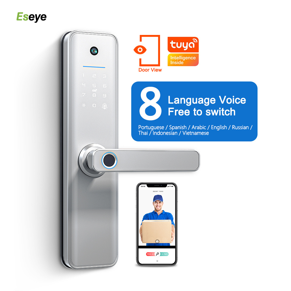 Eseye Automatic Intelligent Wireless Digital Code Smart App Fingerprint Bige gate Camera Door Lock