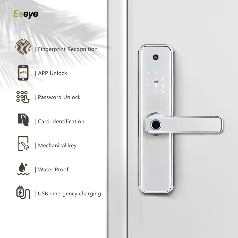 Eseye Automatic Intelligent Wireless Digital Code Smart App Fingerprint Bige gate Camera Door Lock