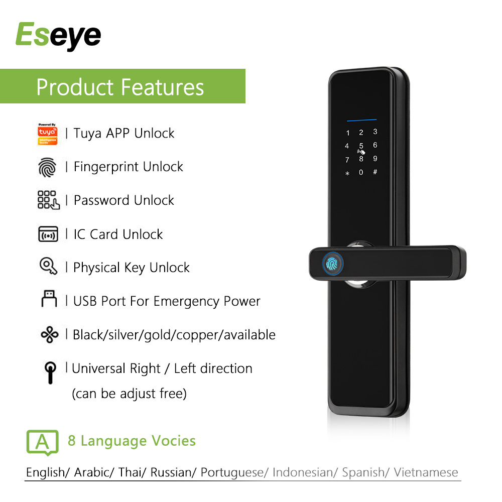 Eseye TTlock app Smart Safe Security APP cerradura inteligente Remote Control Digital Keyless Combination electronic door lock