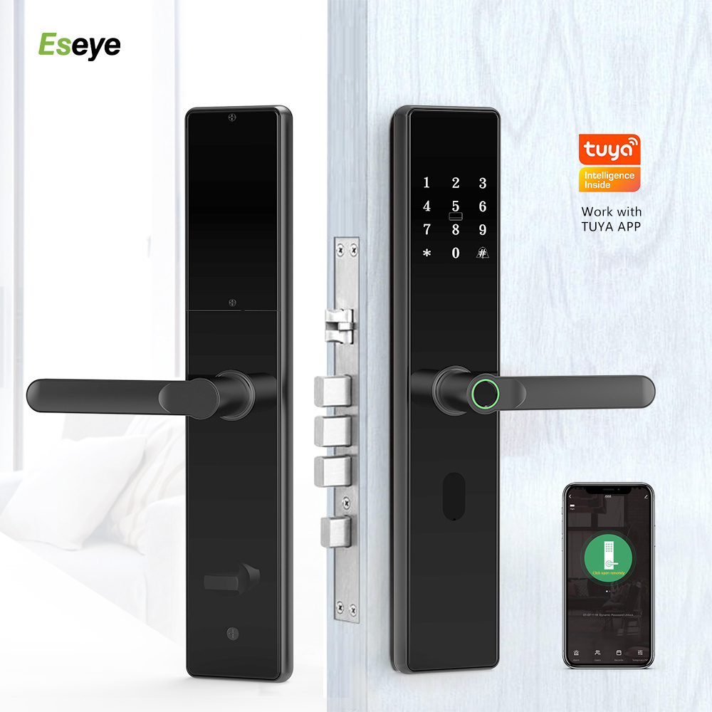 Eseye Manufacturer Keyless Touch Screen Electric Tuya App Wifi Gate Lock Smart Fingerprint Door Lock