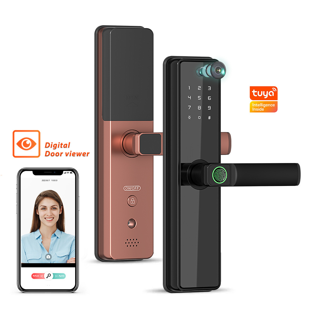 Eseye Tuya wifi smart lock with camera and doorbell bedroom home digital biometric fingerprint intelligent electronic locks