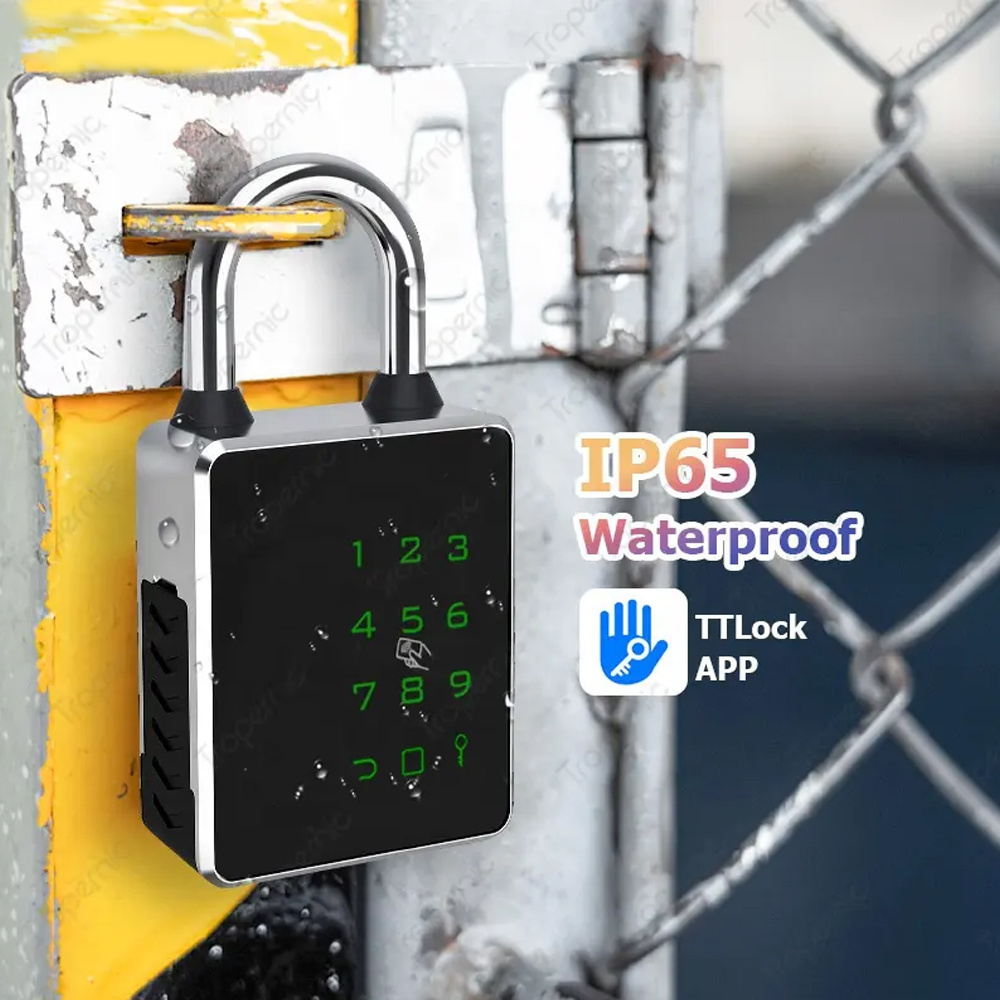 Eseye Outdoor Hot sales outdoor keyless fingerprint ip65  waterproof smart ttlock app digital smart padlock with key