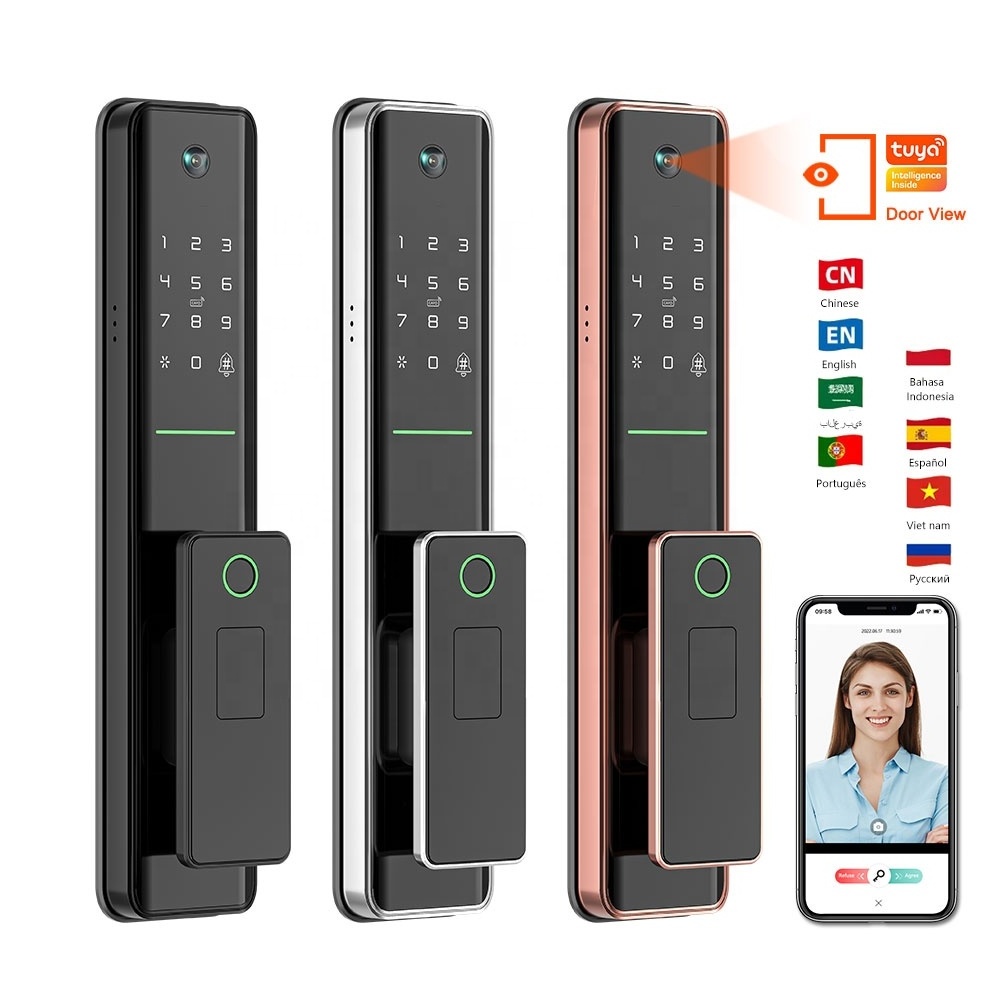 Eseye OEM/ODM Tuya App Remote Wifi Cerradura Inteligente NFC Automatic Smart Door Lock With Camera 6068 Electronic Mortise Code