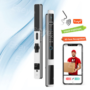 Eseye Smart Wood Door Lock with WiFi Featuring Fingerprint RFID Card Password Aluminum Sliding Door Doorbell and Tuya App