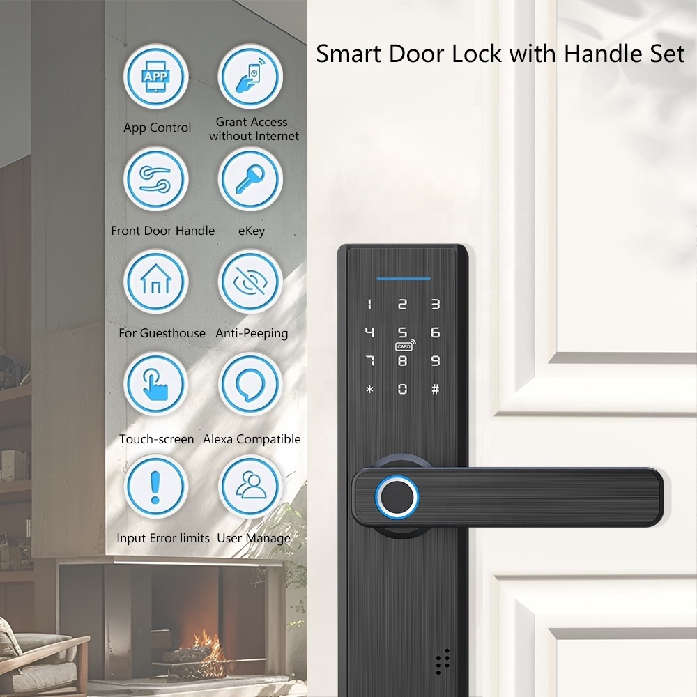 Eseye 2024 New Arrival Keyless Intelligent Electronic Digital Fingerprint Smart Door Lock With TTlock App