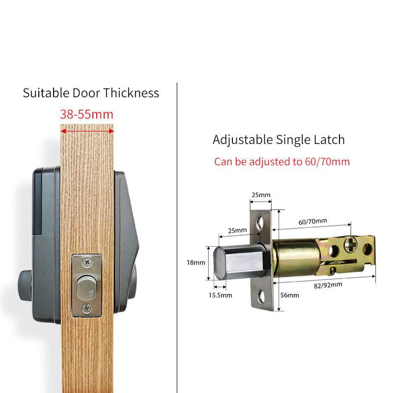 Tuya WIFI Digital Automatic Smart Biometric Fingerprint Deadbolt Electric Bolt Door Lock