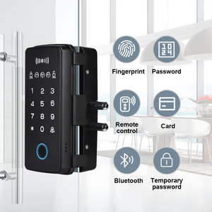 Automatic Biometric Fingerprint Frameless Sliding Electric Smart Glass Door Lock