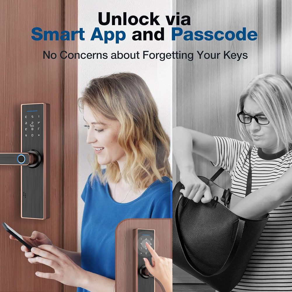 Eseye OEM Smart Home Tuya TTlock APP WiFi Control Smart Digital Door Lock with Doorbell Cerradura Inteligente Smart Door Lock