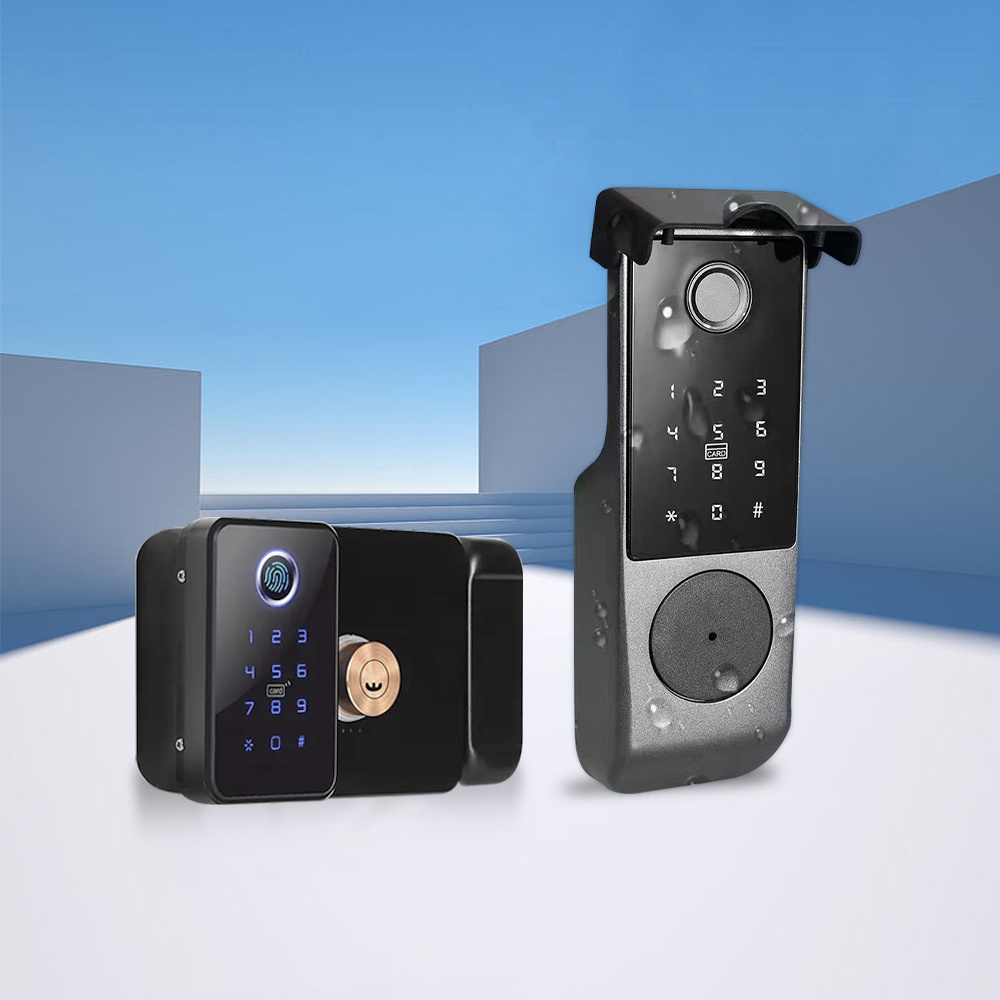 Eseye IP66 waterproof remote control Tuya intelligent app lication password card double-sided fingerprint intelligent door lock