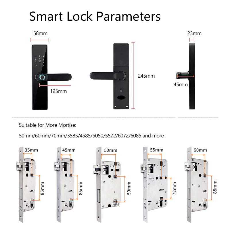 European Hot Sale Smart Wireless Fingerprint Electric Hitch Lock American Standard Handle Lock TTlock lock