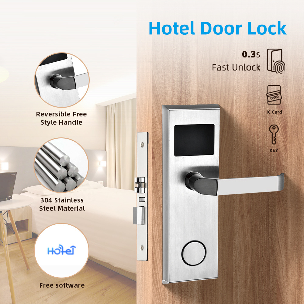 Intelligent Contactless Card Access Hotel Door Lock With Rfid Card Hotel Lock System