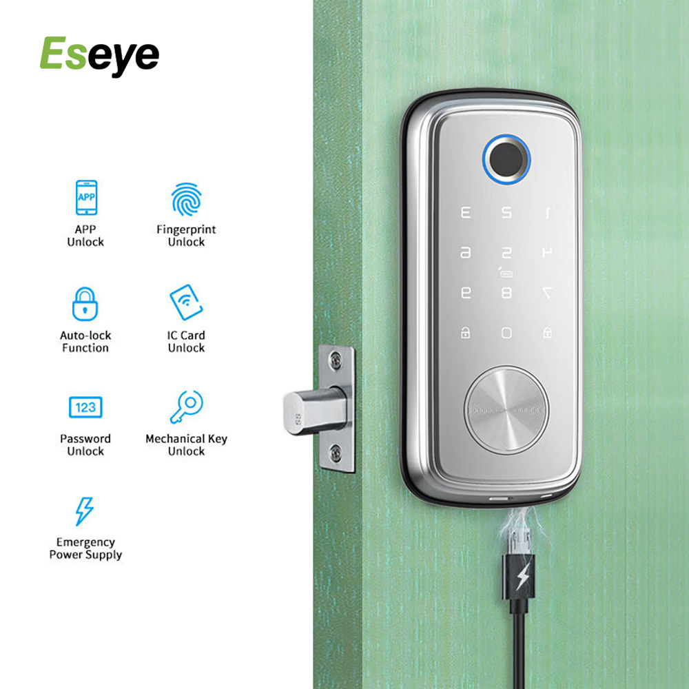 Eseye Security electronic locks Cerraduras Inteligentes Digital Deadbolt Smart Lock Wifi Tuya App Fingerprint Lock