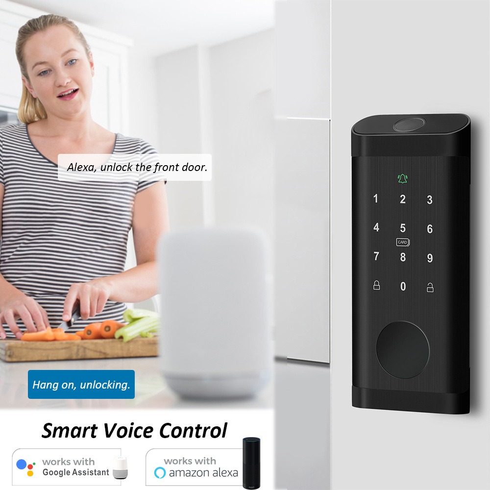 Eseye Automatic Deadbolt TTlock APP Card Keypad Smart Door Lock Tuya Hardware Fingerprint Biometric Lock WIFI  Home