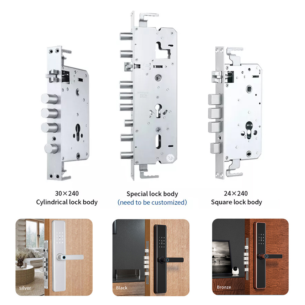 Waterproof TTlock WiFi App Smart Door Lock Biometric lock fingerprint door handle Digital Keyless lock with Tuya app