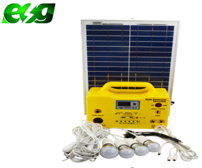 ESG Solar DC 6V 12V Charger Outdoor System Kit Rechargeable Home Mini With LED Solar Lighting System