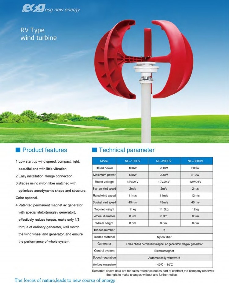 New Arrival Home Turbine100w  200w300w Energy Price 300w Smallwindturbine 48V Wind Turbine