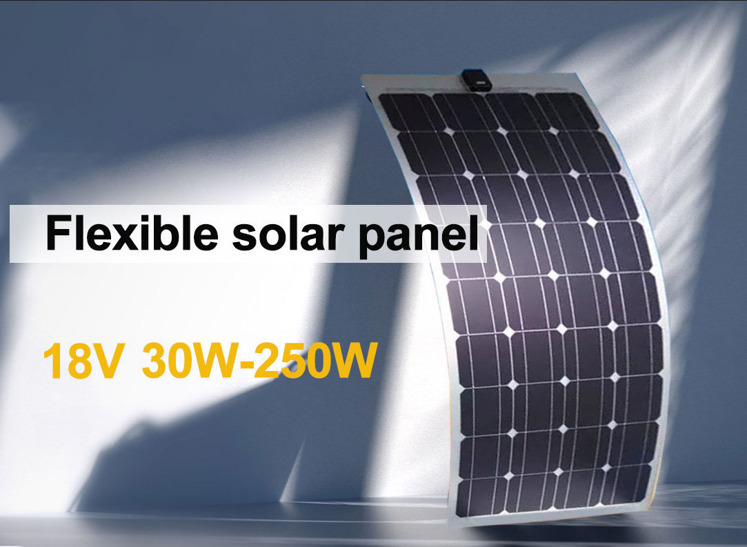 ESG 100w 200w Flexible Solar Panel 10A 20A Solar Regulator Cable For 12v Battery Charger Home Roof