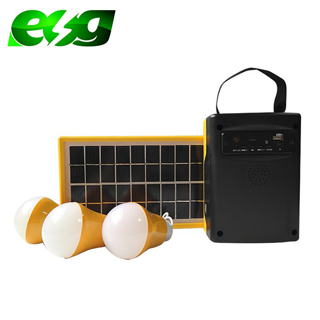 ESG Cheaper Mini 9V3W  portable solar lighting kit Outdoor Camping Solar Energy Systems Led Camping Lights