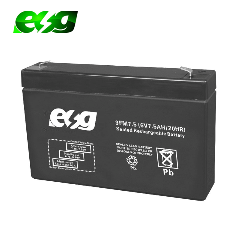 ESG sealed lead acid UPS VRLA 6V 7ah 8ah 20hr AGM storage battery