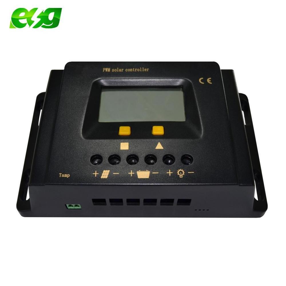 ESG 12V30ah pwm solar charge controller with power display 10A 20A 30A 40A 50A 60A Solar Charge Controller 12V 24V Auto PWM 5V