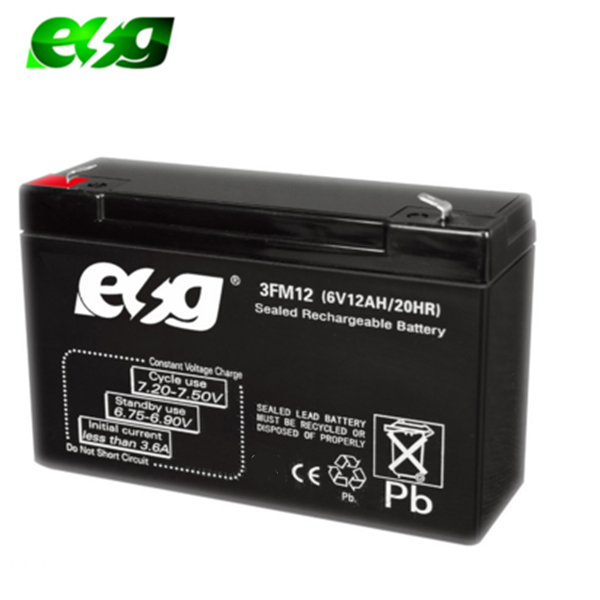 ESG 12v 7ah Emergency lighting AGM Cycle Battery Power Pack Storage Manufacturer lead acid solar storage battery