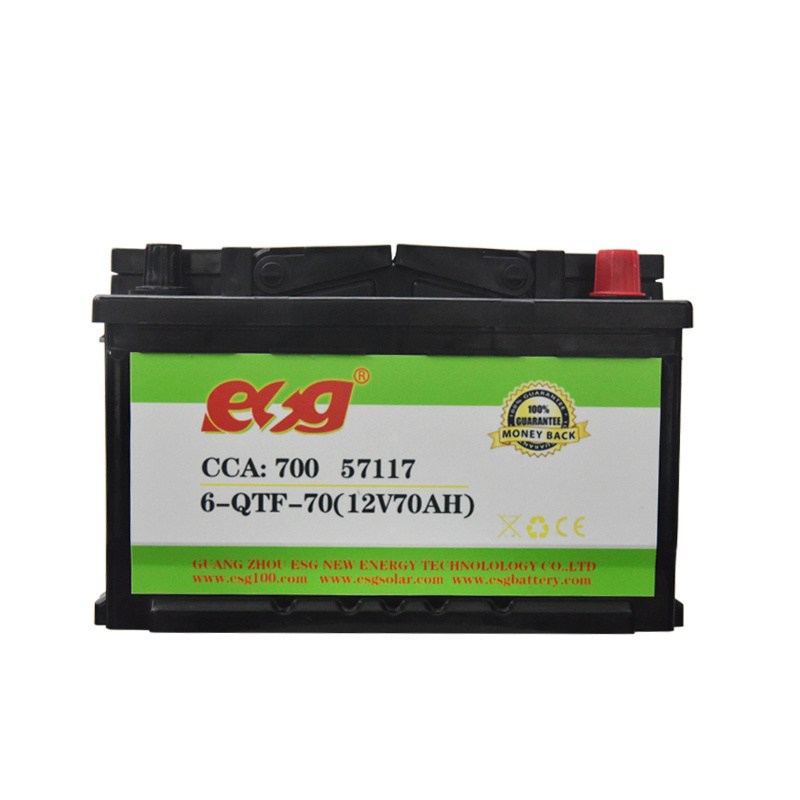 Esg Factory Price Deep Cycle Charge Component Holder 12V 70Ah Lead Acid Battery Car Battery