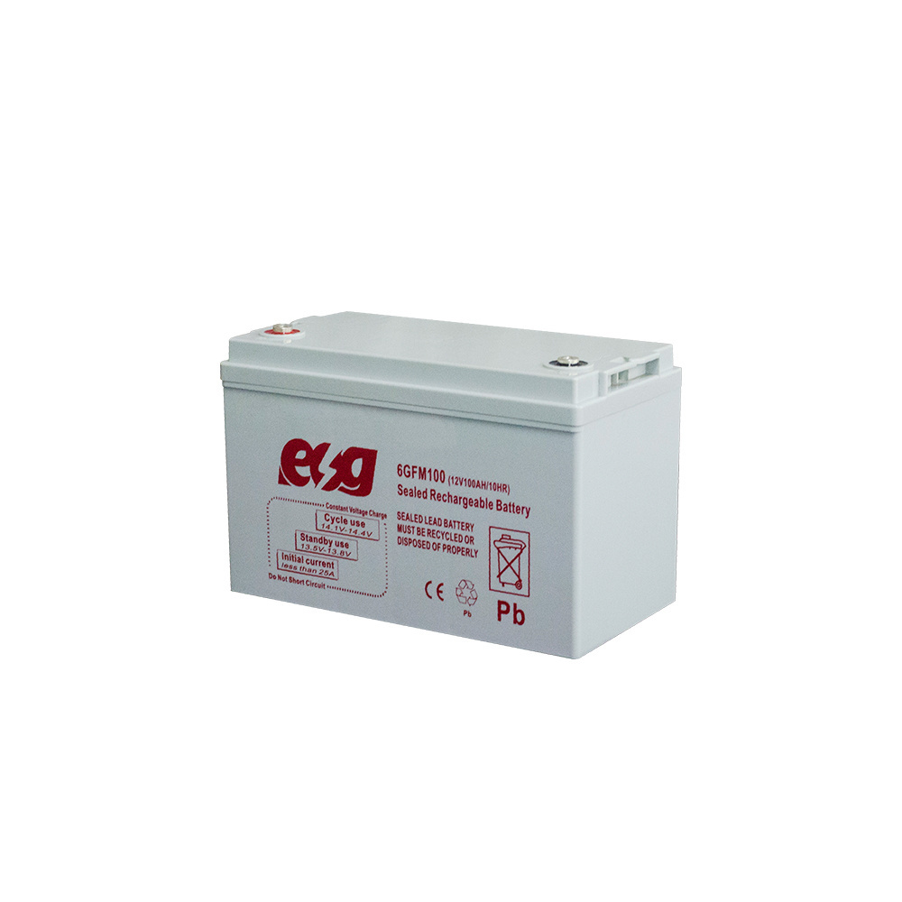 ESG Factory Selling New Design Grid Long Life 12V 100Ah Deep Cycle Lead Acid Battery