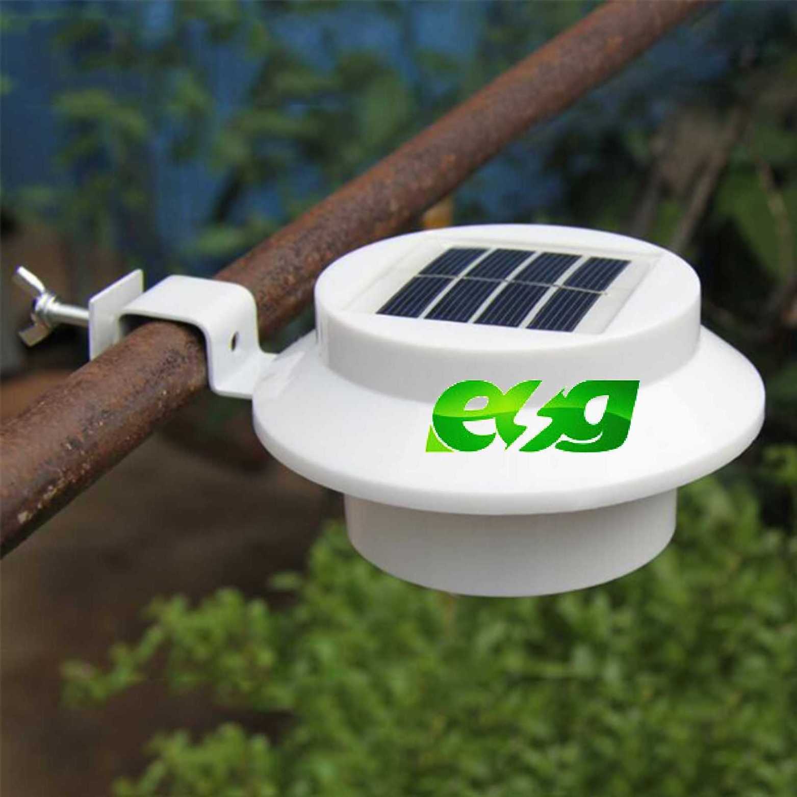 waterproof Outdoor Solar Powered Security Wall Lamp 3 LED Solar Fence Garden Yard Roof Tree Gutter Light