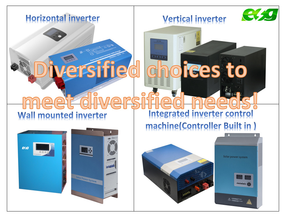 ESG Solar Hybrid Inverters Inbuilt Controllers Wind Turbine Dc Ac Power Intergrated Pure Sine Wave Inverter 3kW solar inverter