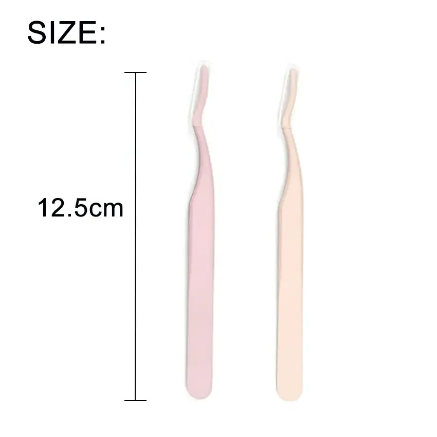 1pcs False Eyelash Stainless Steel Tweezers Anti-Static Lash Extension Supplies Multi Color Eyelash Applicator Clamp