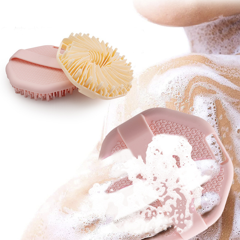 Renewable Solid Custom Design Pure Silicone Baby Bath Brush Body Massage Brush Soft Silicone Bath Brush Scrubber