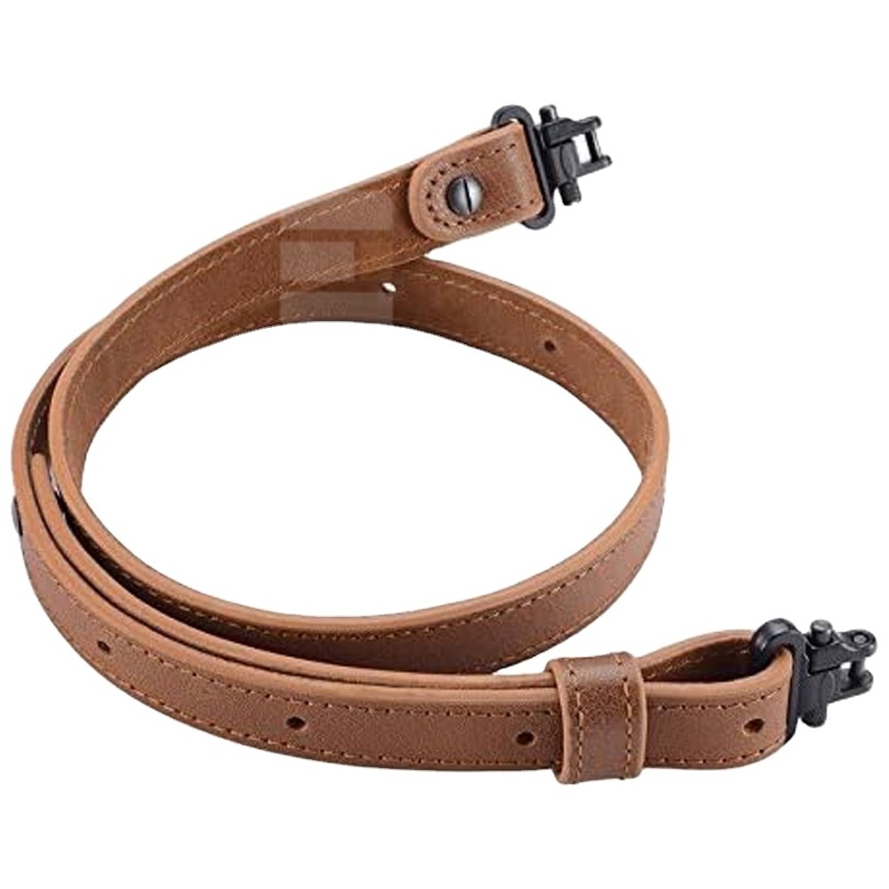 Top Quality Genuine Leather Tactical Gun Sling With Sling Buckle Accessories For Hunting And Outdoor Activities