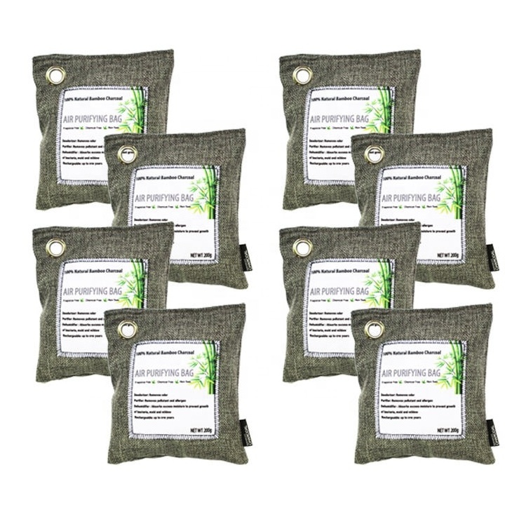 Natural moisture absorber odor eliminator hanging bags Bamboo Charcoal Bag Air Purifying Bag