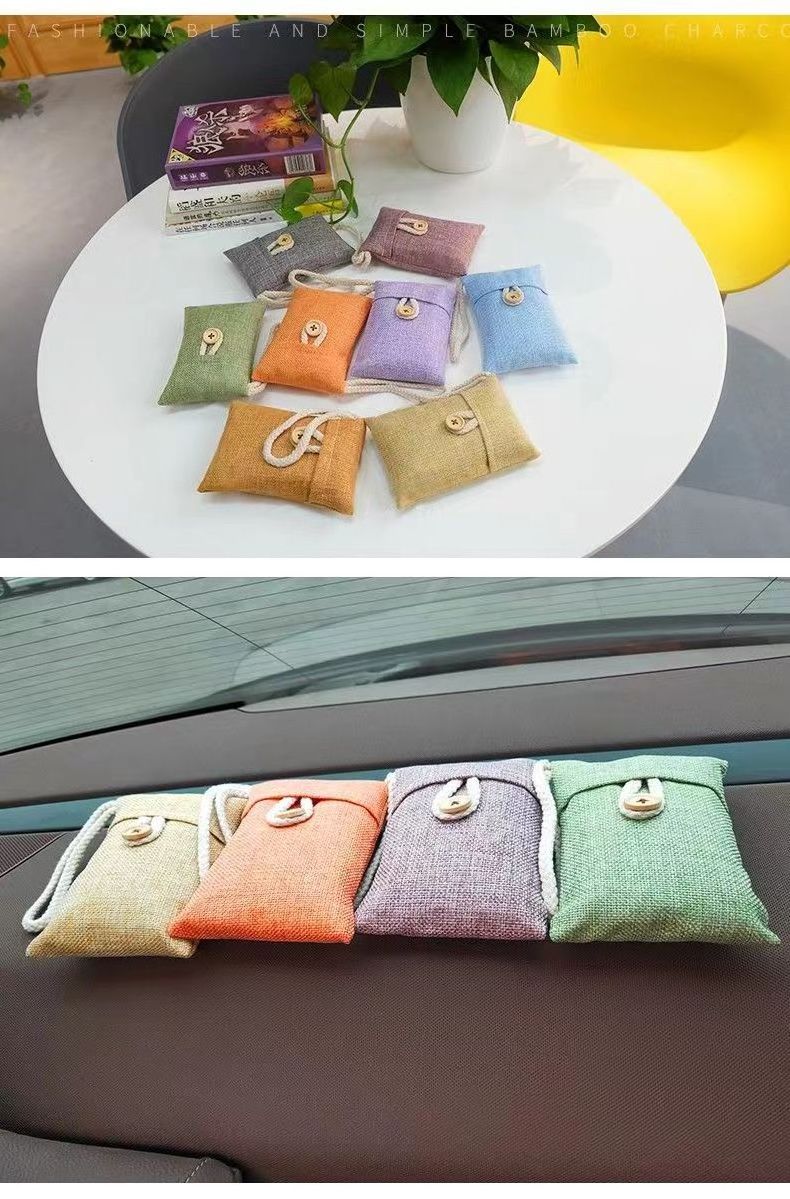 Buttoned multi charcoal bags scented moisture absorbent bag keep dry closet hanging deodorant bag