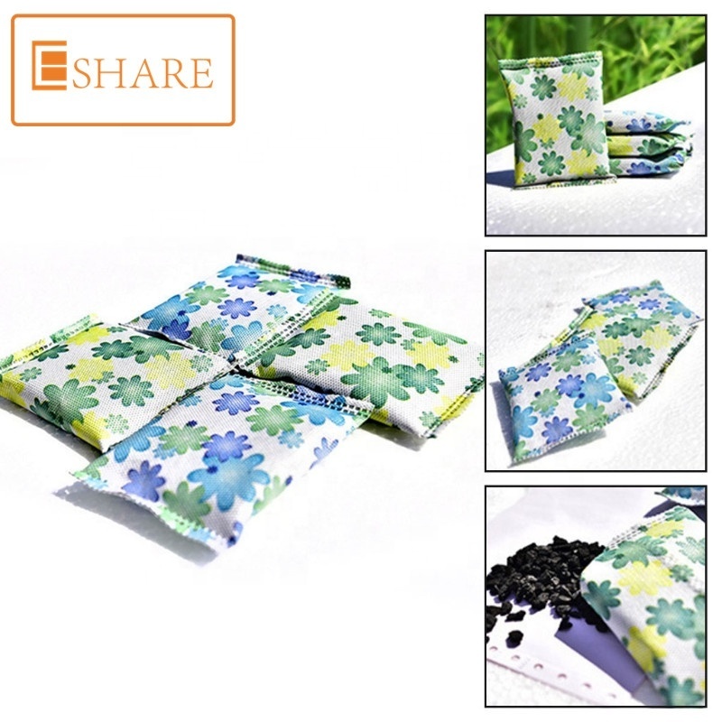 Eco-friendly customized moisture absorber fragrance fabric rectangle bamboo charcoal odor eliminator for shoe