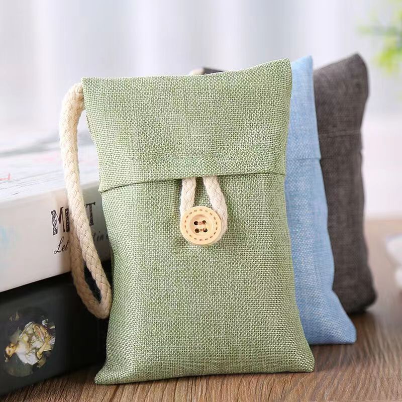 Buttoned moisture absorber fragrance multi charcoal bags air freshener closet hanging deodorant bag