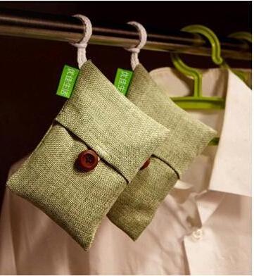 Buttoned moisture absorber fragrance multi charcoal bags air freshener closet hanging deodorant bag