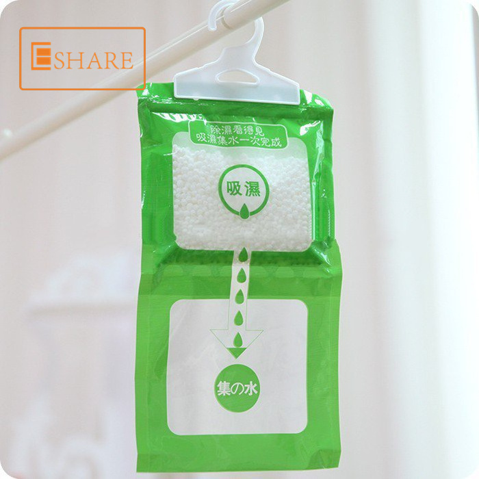 Eshare Eco Friendly Mold removal Moisture Absorber Hanging Anti Humidity Bag Dehumidifier Bag Desiccant For Wardrobe Closet