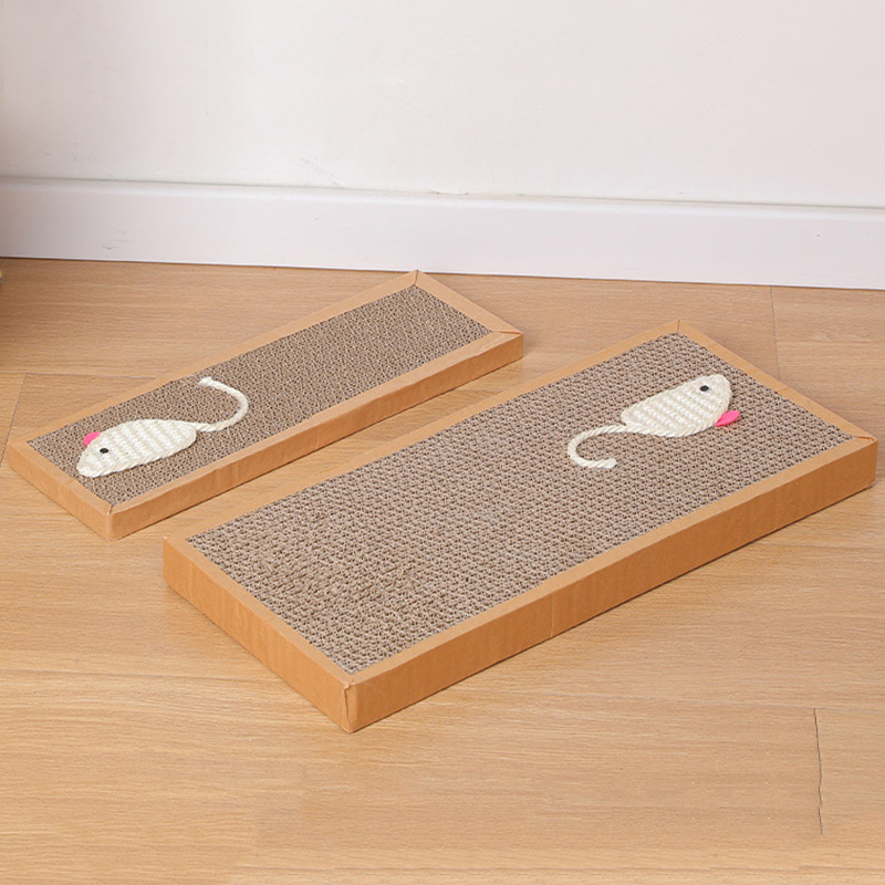 Wholesale small Size Sisal Cat Scratcher Board Durable Cat Toys Corrugated Paper Scratching Toy