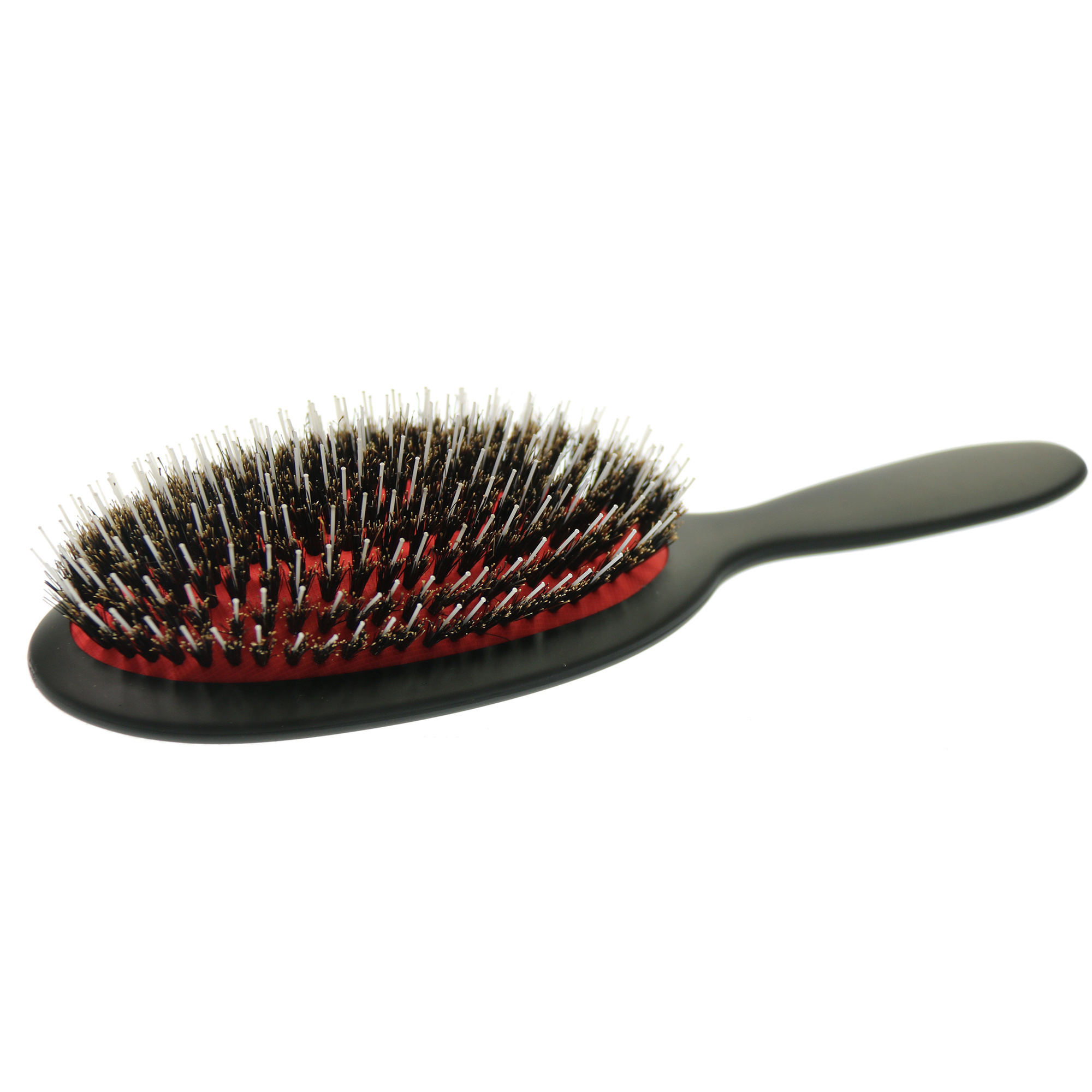 Black Oval Paddle Hair Brush Natural Boar Bristle Mix Nylon Extension Hair Brush for Wig Hair