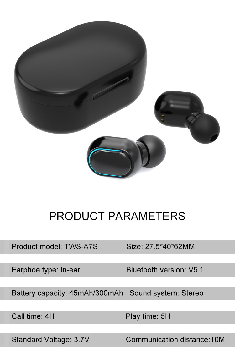 ES-A7S auriculares inlambricos shenzhen earphone in-ear stereo earpiece wireless bluetooh headset stereo earphone earbuds