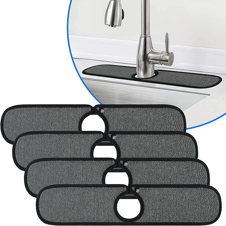 microfiber sink mat absorbent faucet mat drying mat for kitchen bathroom