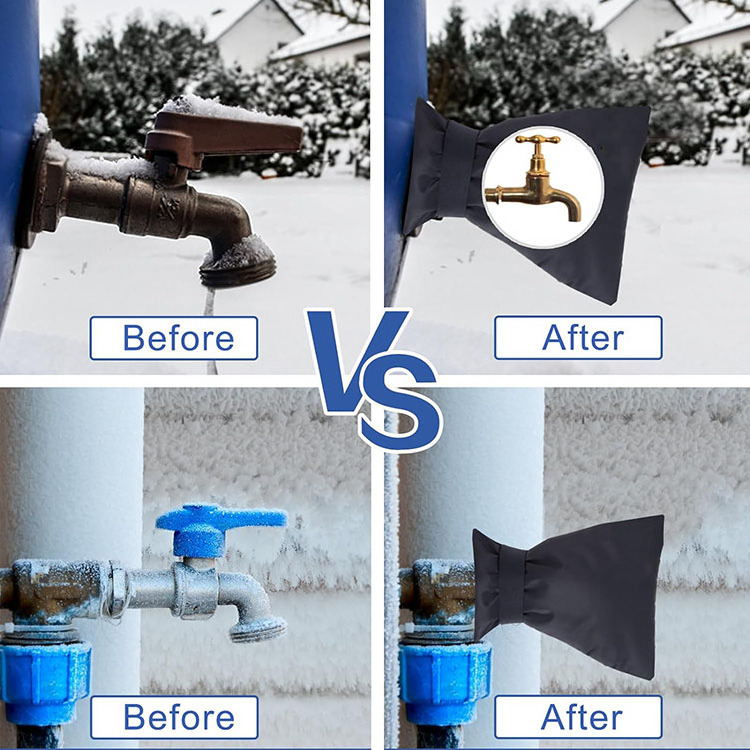 Outdoor Faucet Cover for Winter Freeze Protection Winter Faucet Insulation Microfiber Cover Socks