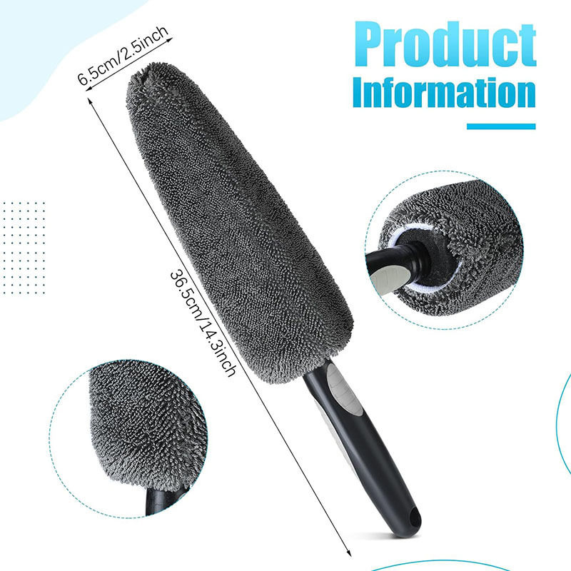 Microfiber Wheel Brush Soft Non Metallic Wheel Cleaner Brush Scratch Free Tire Brush