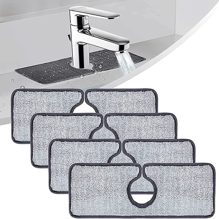 Faucet Eco-friendly Absorbent Mat Kitchen Sink Splash Guard Water Microfiber Cloth Pads