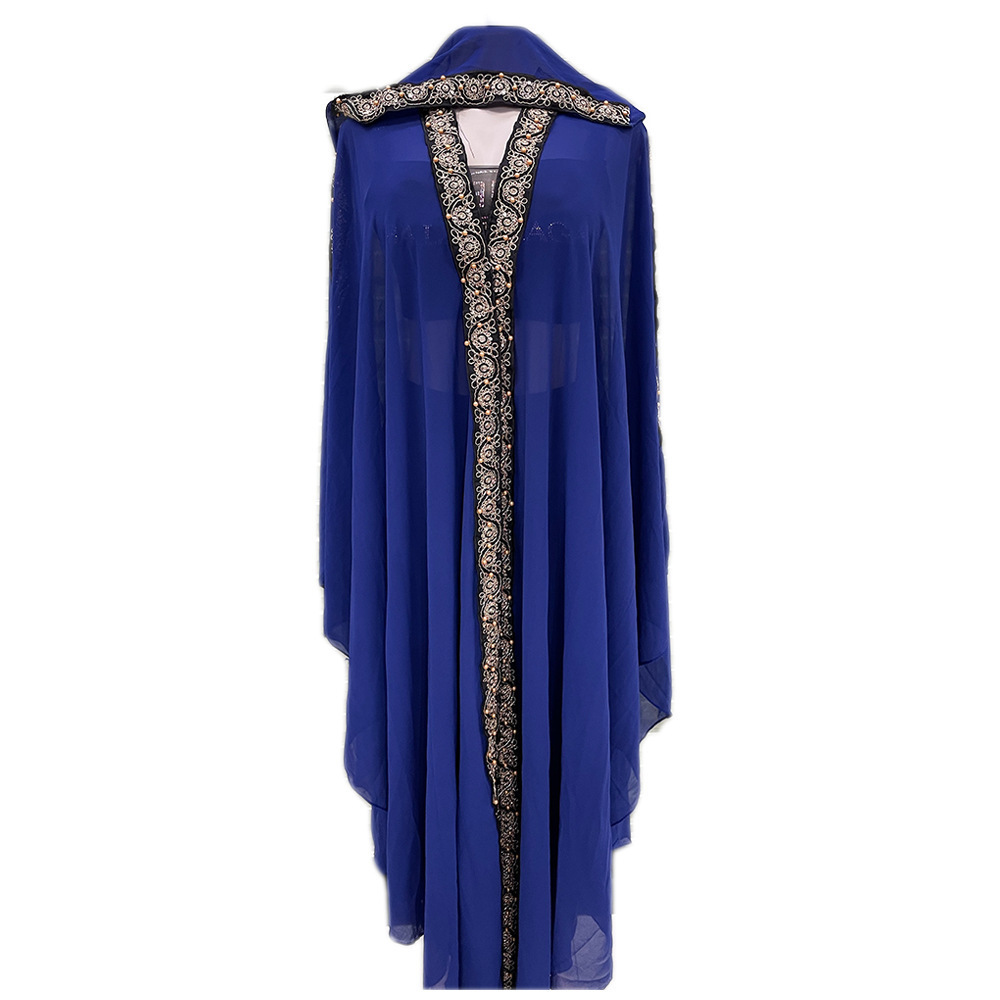 Luxury Dubai Islamic Clothing Loose Chiffon Muslim Maxi Party Dress Abaya For Women