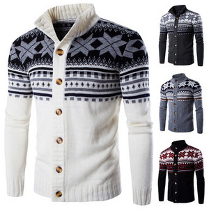 2021 Autumn Winter Christmas Knitwear Oversized Xmas Sweater Cardigan For Men